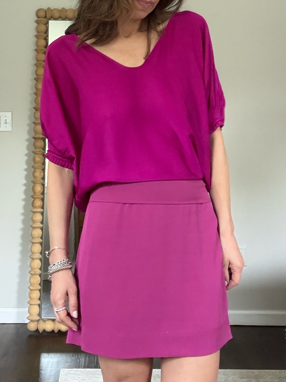 Diane Von Furstenberg Edna Silk Fuchsia Dress